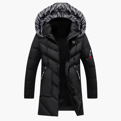 Manteau d’Hiver Long à Capuche pour Homme, Style Urbain, Idéal pour le Froid
