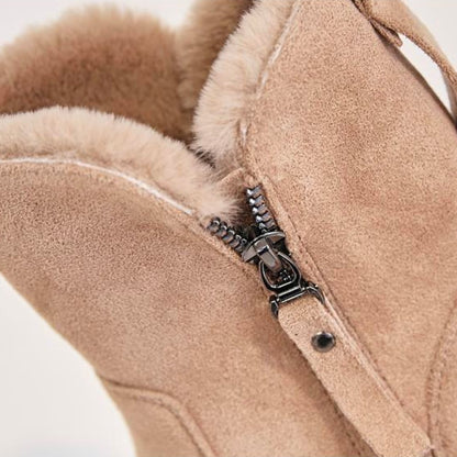 Bottes d'Hiver Femme Style Décontracté Antidérapantes à Doublure Chaude pour Temps Froid