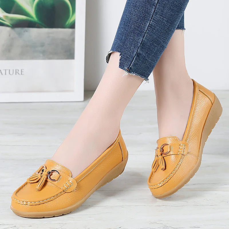 Chaussures en Cuir à la mode, Élégantes, de Couleur Bonbon