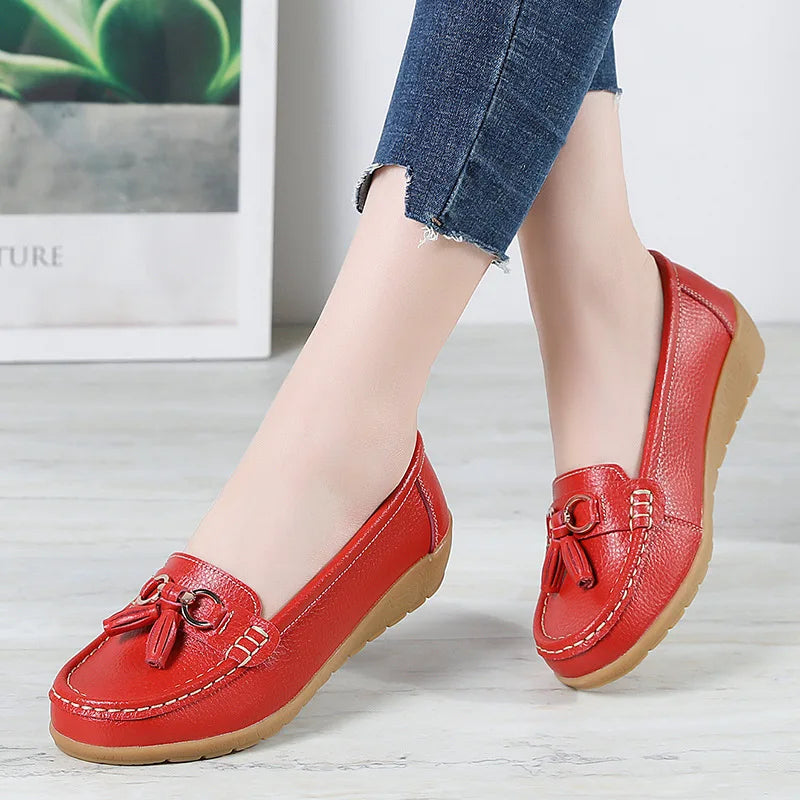 Chaussures en Cuir à la mode, Élégantes, de Couleur Bonbon