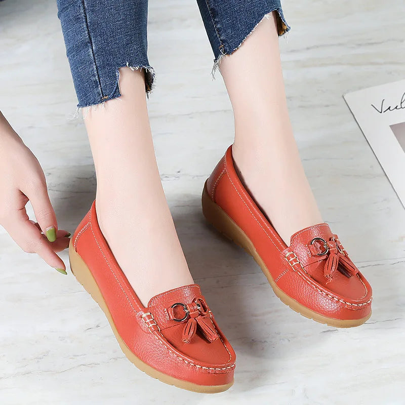 Chaussures en Cuir à la mode, Élégantes, de Couleur Bonbon