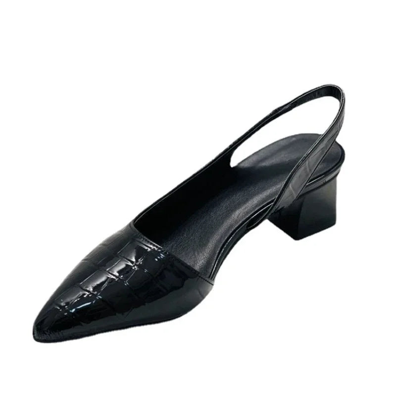 Slingbacks met spitse middelhoogte hakken voor dames – Stedelijke elegantie en dagelijks comfort