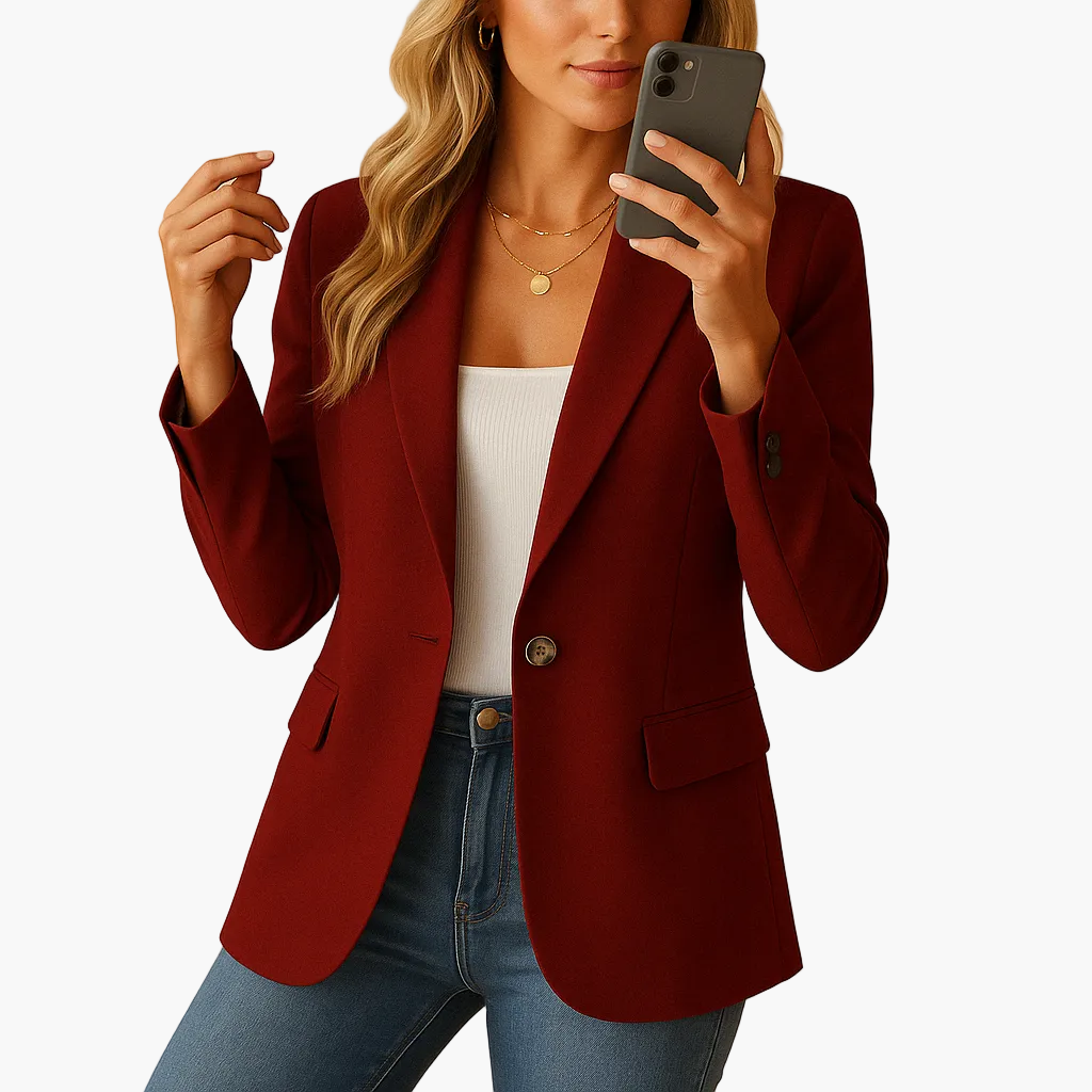 Chaqueta Blazer Mujer Elegante Corte Entallado Estilo Versátil Oficina y Casual