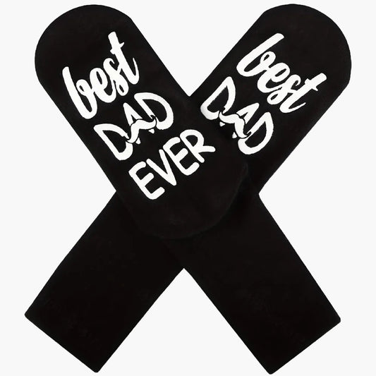 Chaussettes fantaisie homme – Cadeau original pour papa – Style humour 'Best Dad Ever' – Accessoire fête des pères ou anniversaire