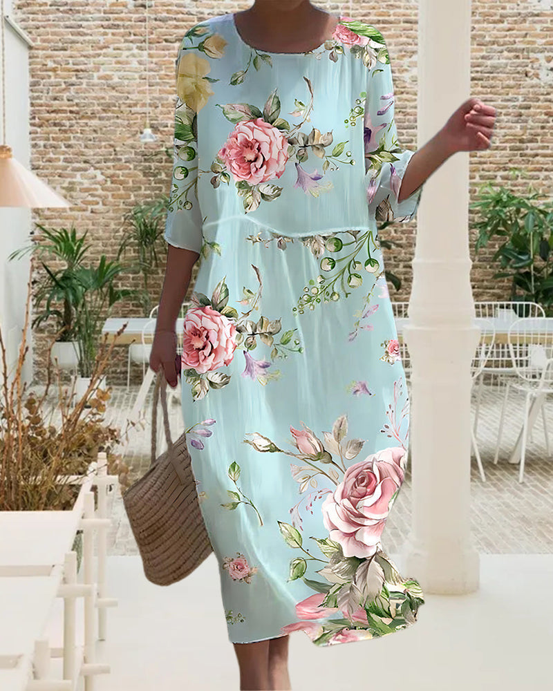 Mirna™ - Robe Florale Couvrant le Ventre