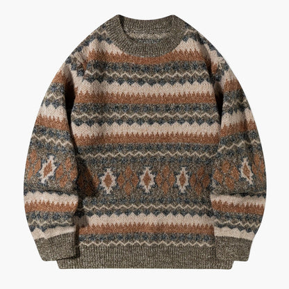Pull décontracté homme à motif géométrique rétro – Style automne hiver tendance