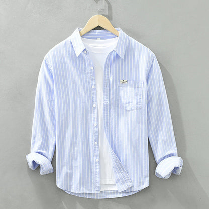 Edward – Chemise Oxford à Rayures en Coton pour Homme