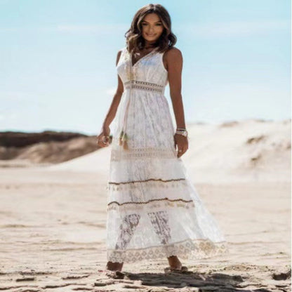 Donna – Robe Découpée à la Taille avec Panneaux en Dentelle