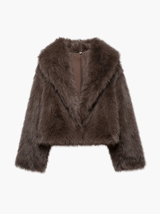 Veste femme style chic fausse fourrure coupe ample pour automne/hiver – Idéale pour look casual et élégant