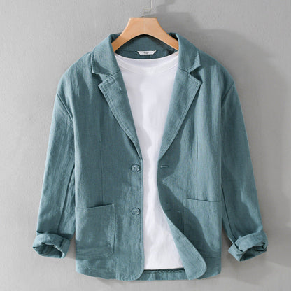 James – Veste de Costume Décontractée à Manches Courtes Rayées
