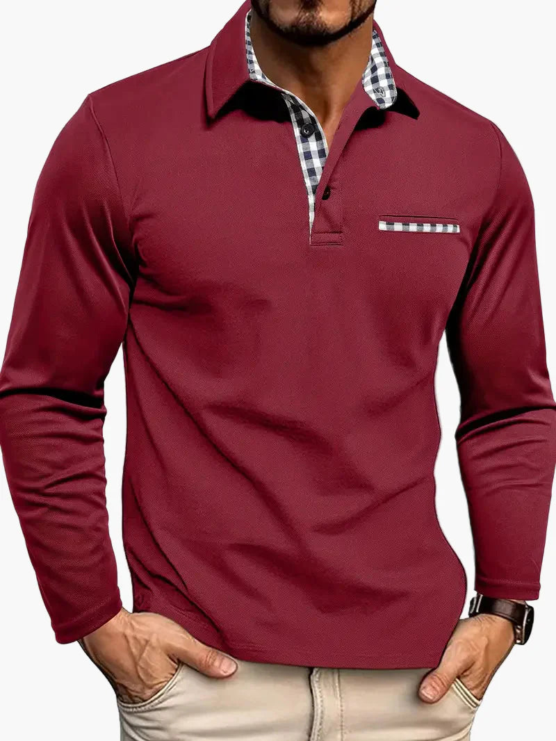 Polo Homme Élégant Manches Longues Style Moderne pour Affaires et Loisirs