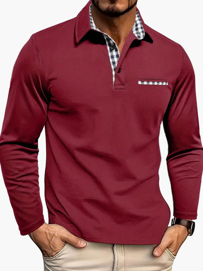 Polo Homme Élégant Manches Longues Style Moderne pour Affaires et Loisirs