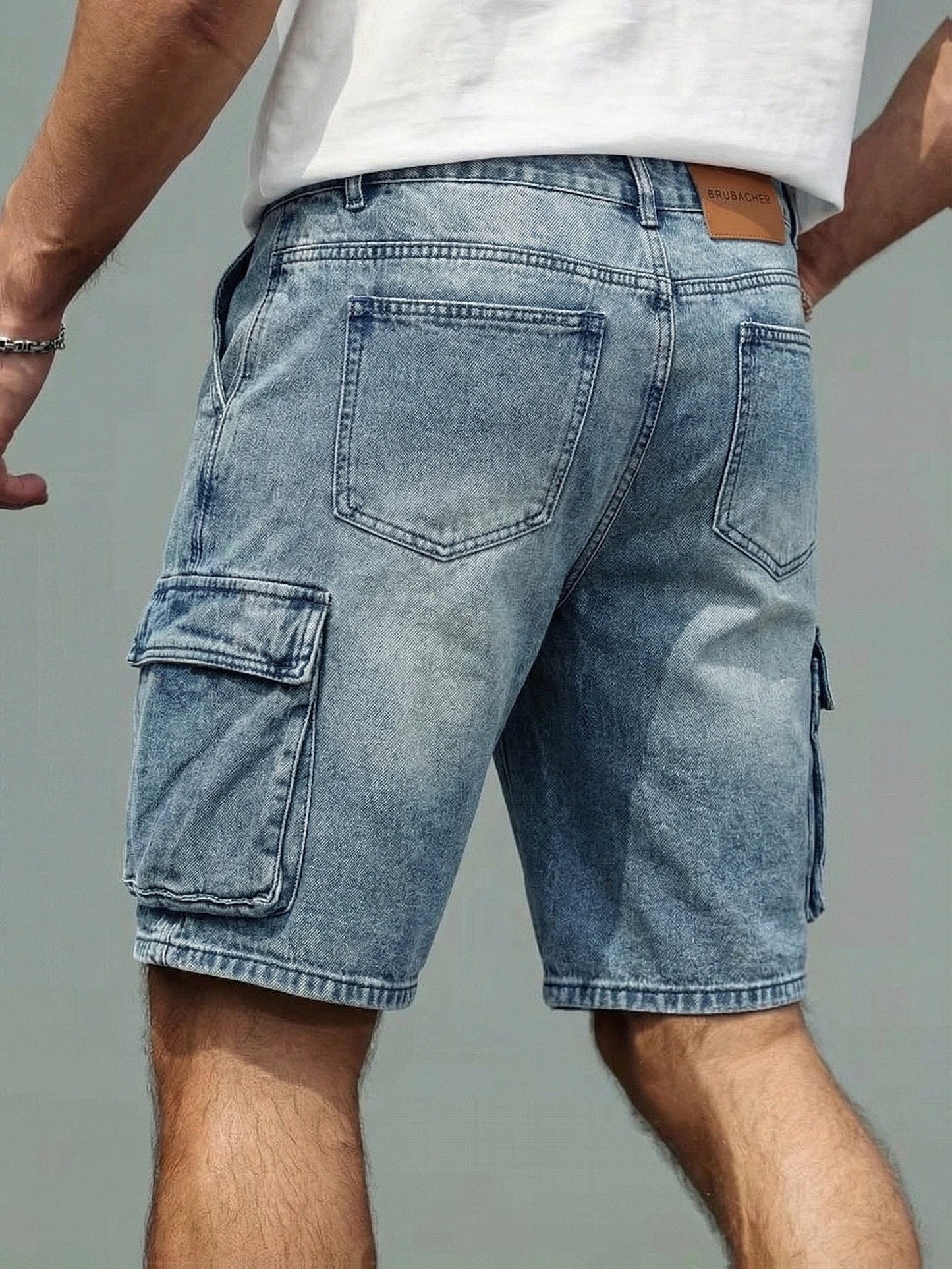 Short cargo décontracté pour homme style basique avec poches latérales