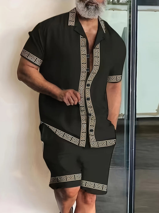 Ensemble décontracté pour homme avec motif géométrique – Style estival chic