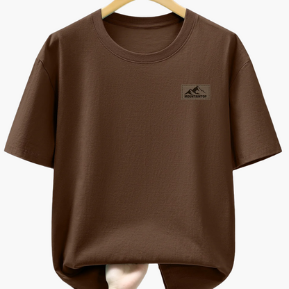 Casual men's T-shirt with mountain print, sporty style – Ideal for leisure and weekends
