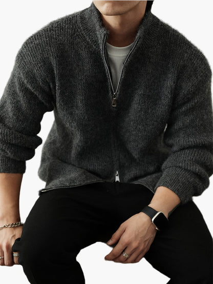 Gilet zippé col montant style décontracté pour homme – idéal toute saison