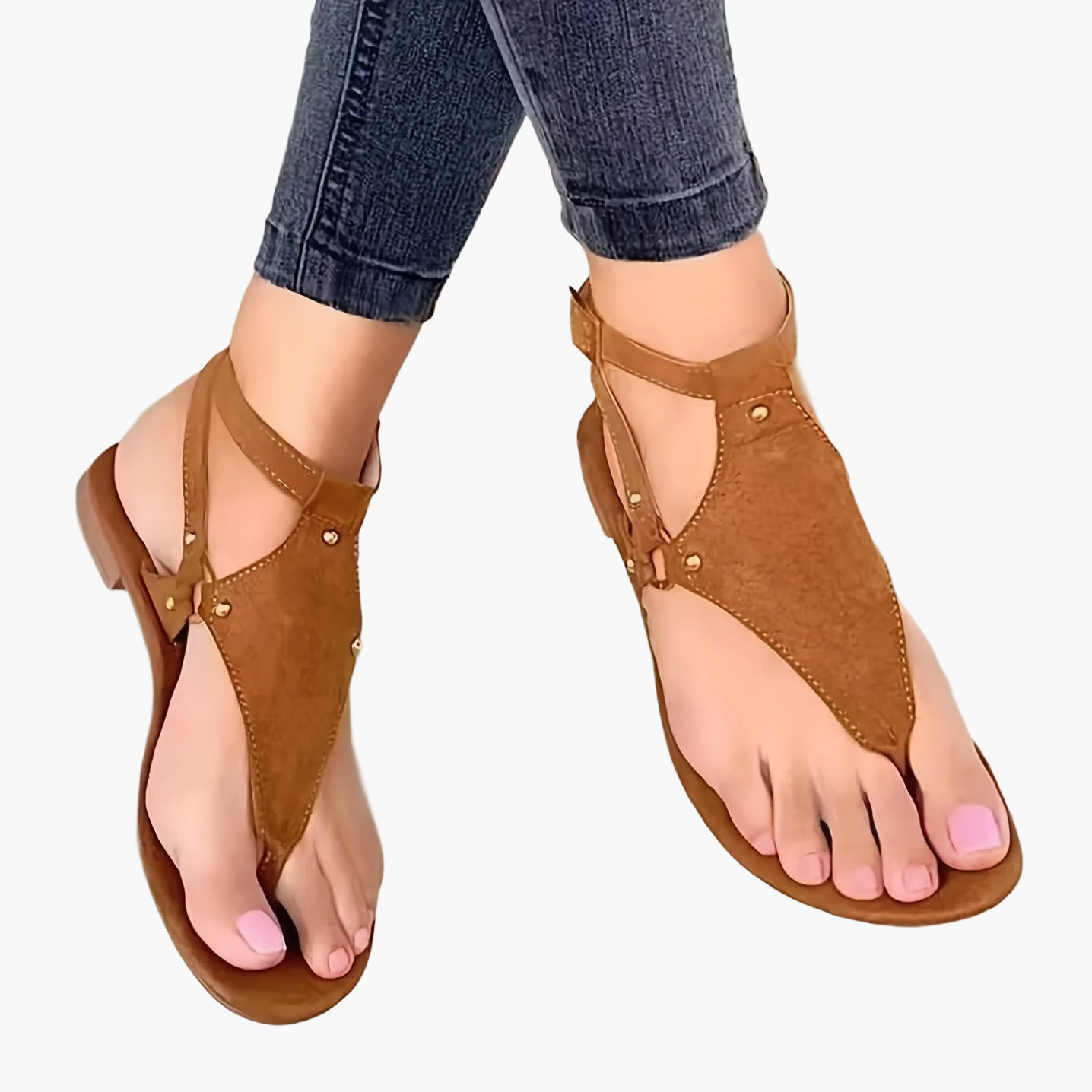Sandales T-strap tendance pour femme style décontracté été