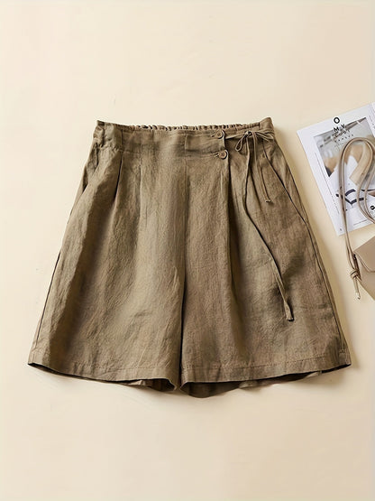 Shorts vita alta donna taglio ampio stile casual estivo