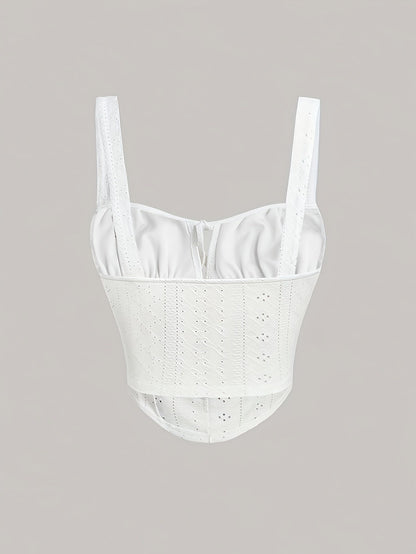 Bustier femenino estilo corsé bordado elegante para primavera y verano
