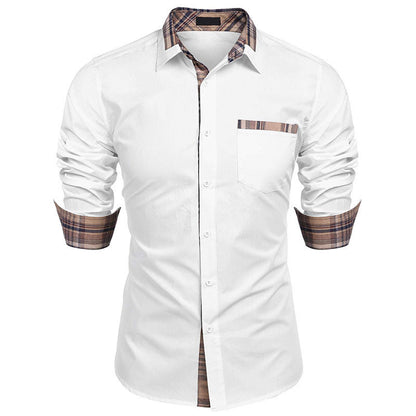 Chemise élégante homme style casual chic à col revers – Idéale pour bureau et sorties