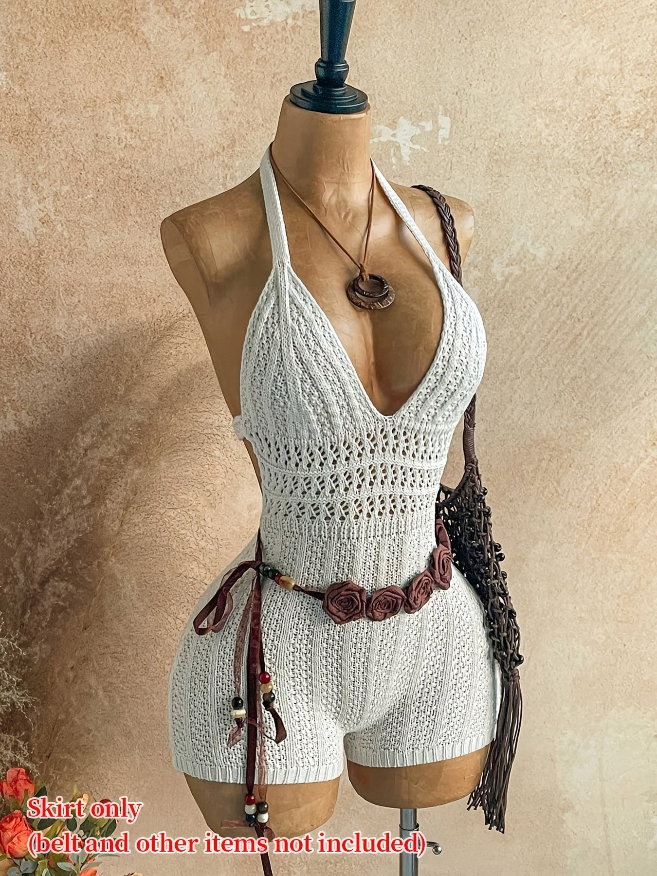 Combishort Femme Élégant Style Bohème Dos Nu Plage Été - Romper Mode Vacances