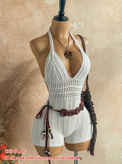 Combishort Femme Élégant Style Bohème Dos Nu Plage Été - Romper Mode Vacances