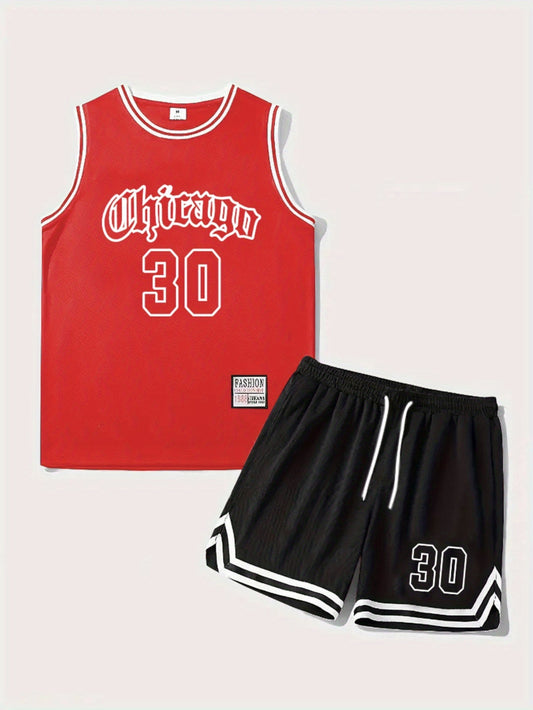 Completo Canotta e Pantaloncini da Basket Stile Chicago per Uomo - Look Sportivo Urbano