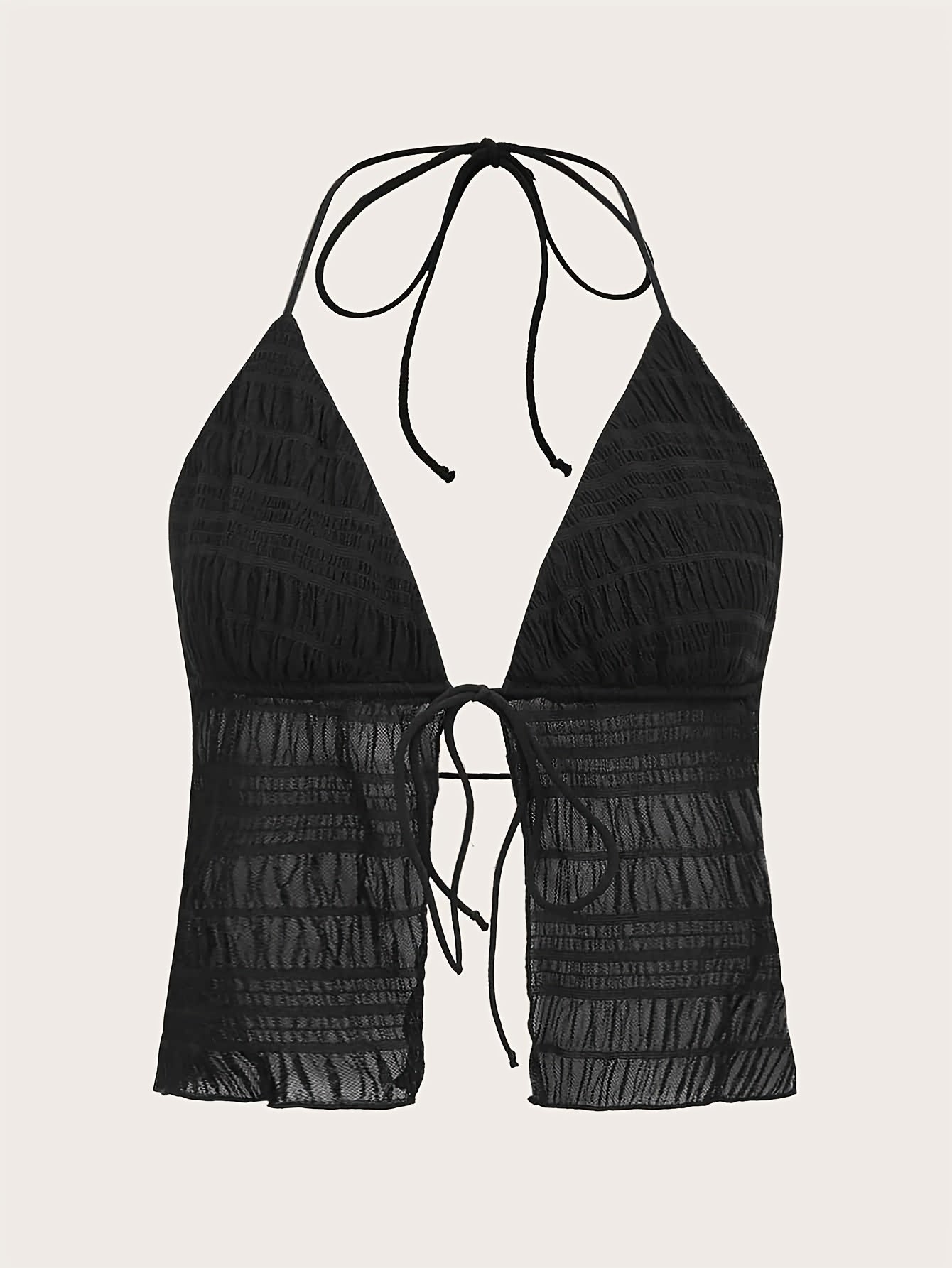 Top damski na ramiączkach typu halter, stylowy na wieczór i plażę