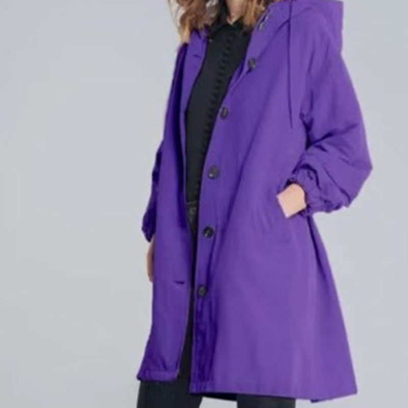 Amanda – Veste coupe-vent décontractée mi-longue à manches longues