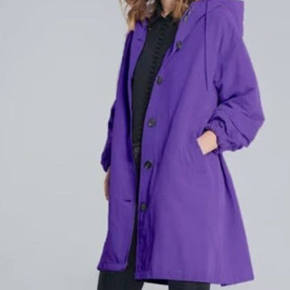Amanda – Veste coupe-vent décontractée mi-longue à manches longues