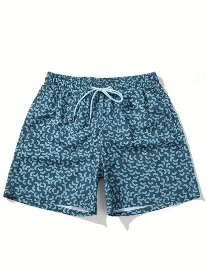 Short de bain homme style sportswear motif graphique pour plage et piscine