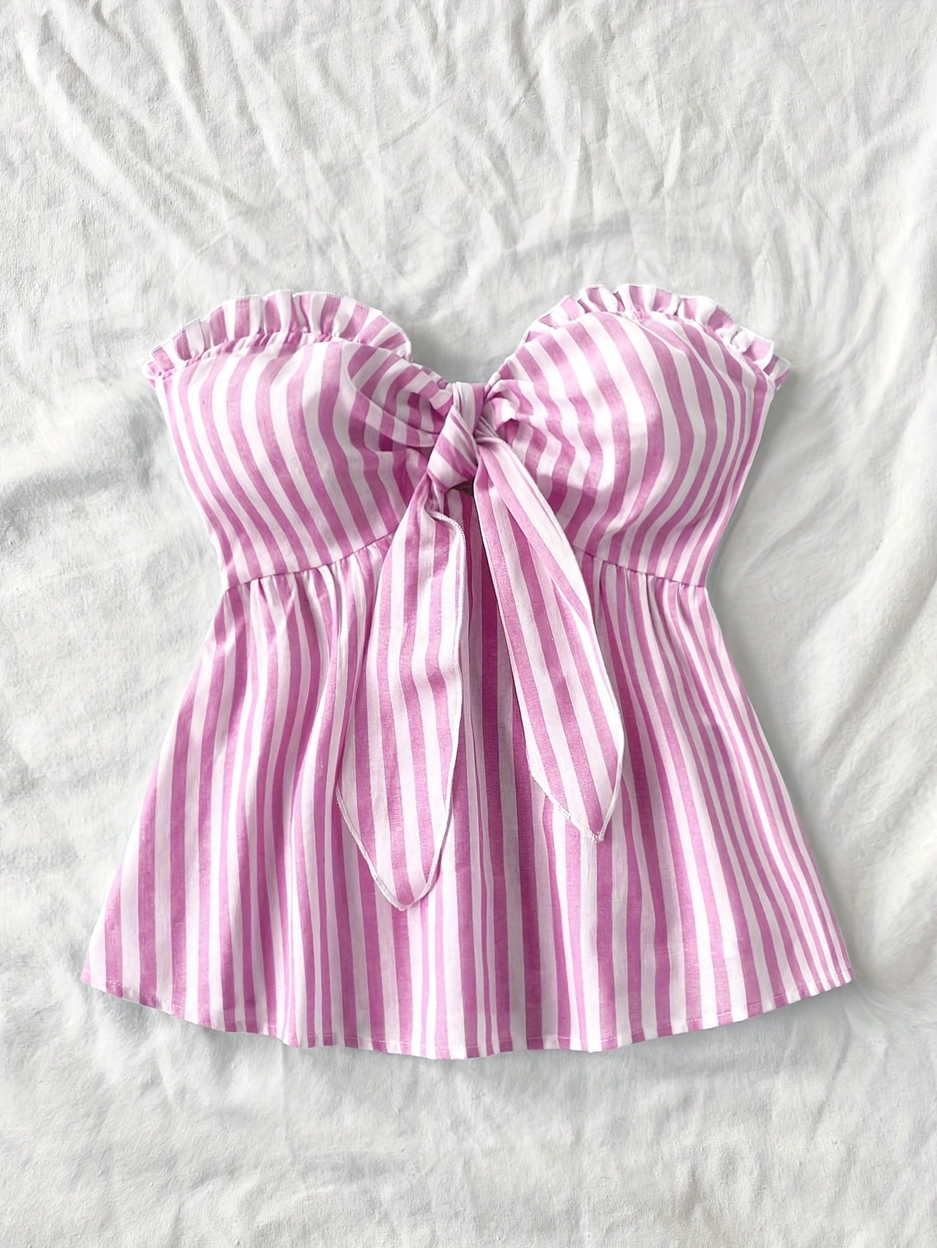 Top bustier met strepen, voorgebonden, casual stijl voor dames