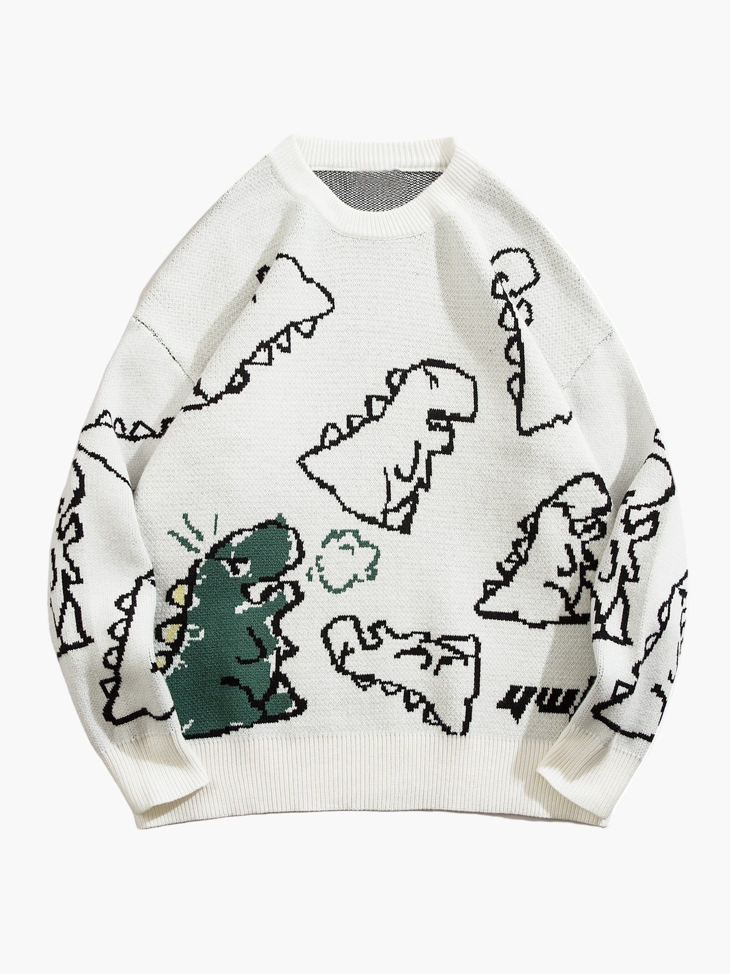 Pull-over décontracté motif dinosaure pour homme adolescent – style streetwear tendance