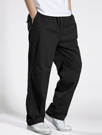 Pantalón casual para hombre con cintura elástica, corte holgado, ideal para ocio y descanso