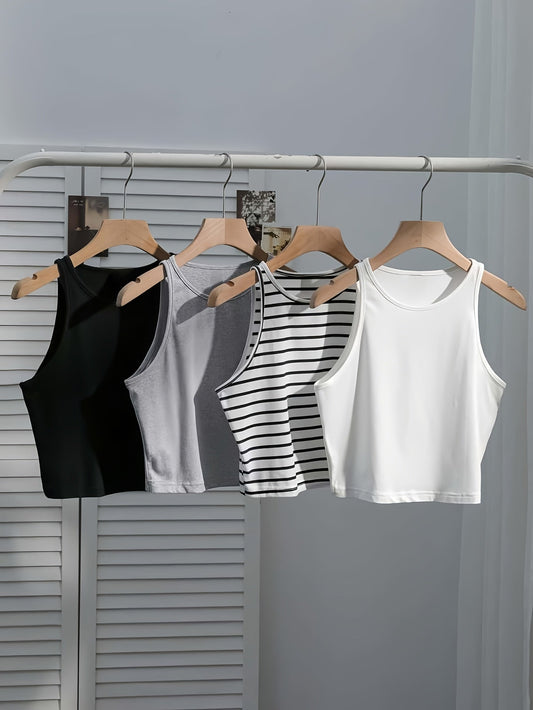 Débardeur court femme style décontracté polyvalent pour tous les jours
