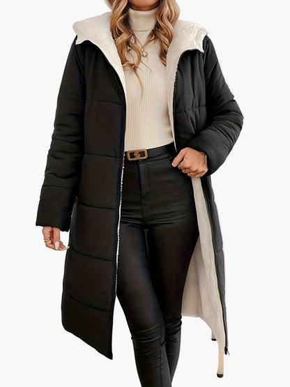 Manteau long d'hiver élégant pour femme – coupe moderne, style urbain, usage quotidien