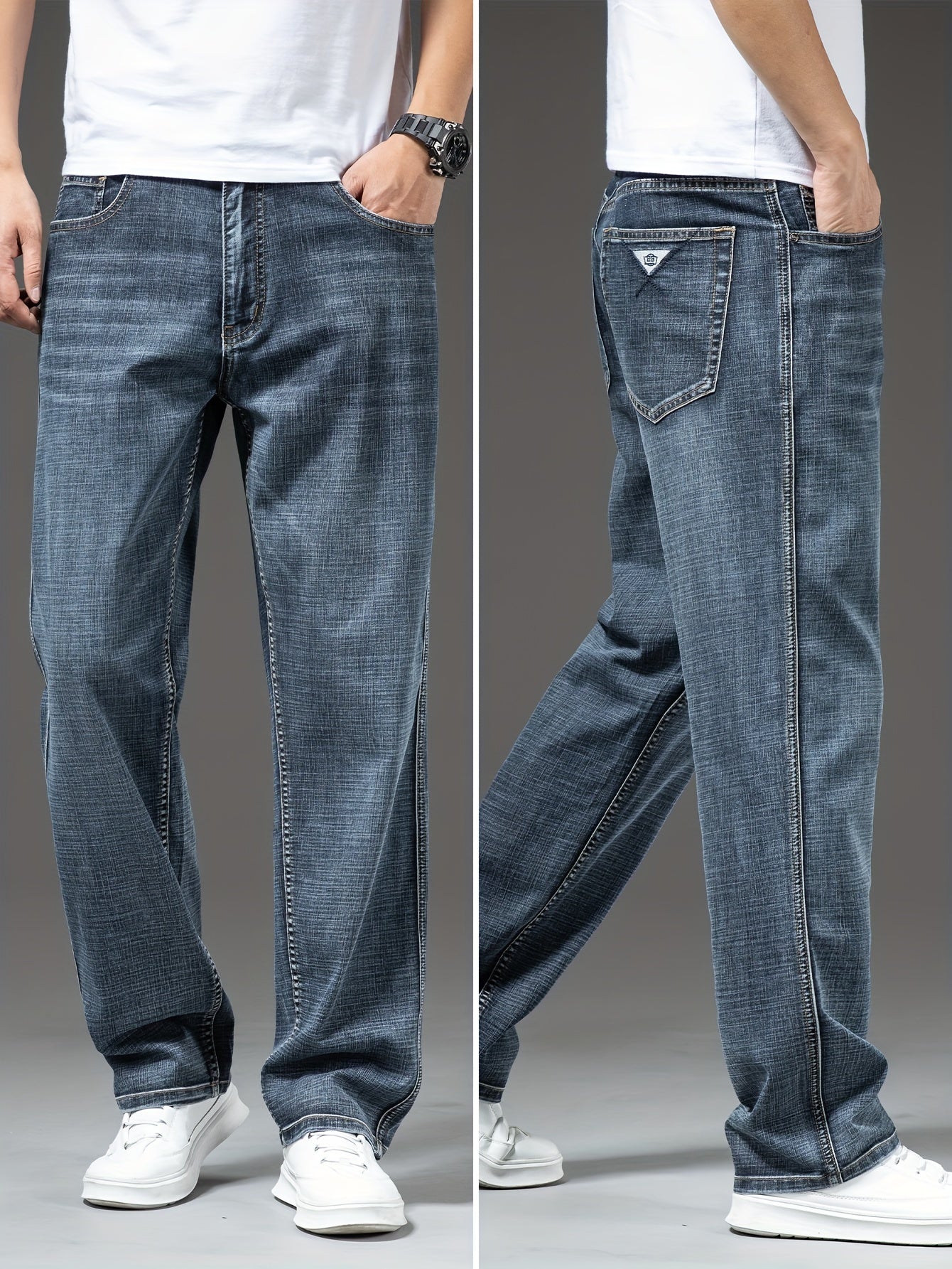 Jeans rectos casuales para hombre estilo urbano versátil