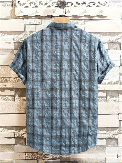 Chemise décontractée à carreaux pour homme – Style estival polyvalent