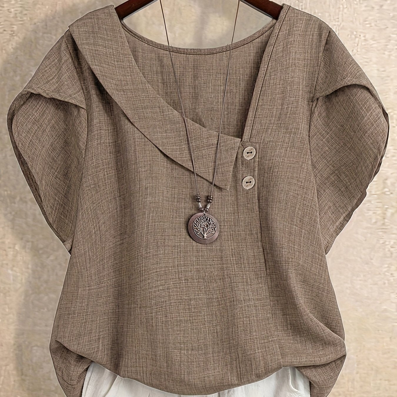 Blouse Tuniek Dames Asymmetrische Stijl Casual Elegant