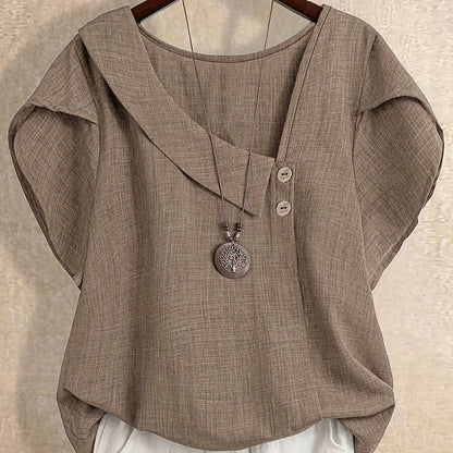 Blouse Tuniek Dames Asymmetrische Stijl Casual Elegant