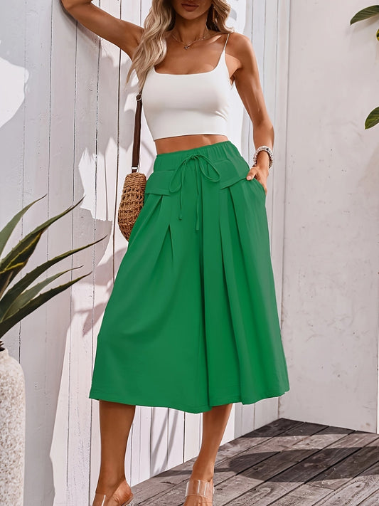 Falda pantalón amplia para mujer estilo elegante para el verano, corte amplio y relajado