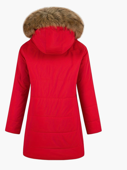 Manteau d'hiver femme style parka avec capuche en fausse fourrure – Élégance chic pour temps froid