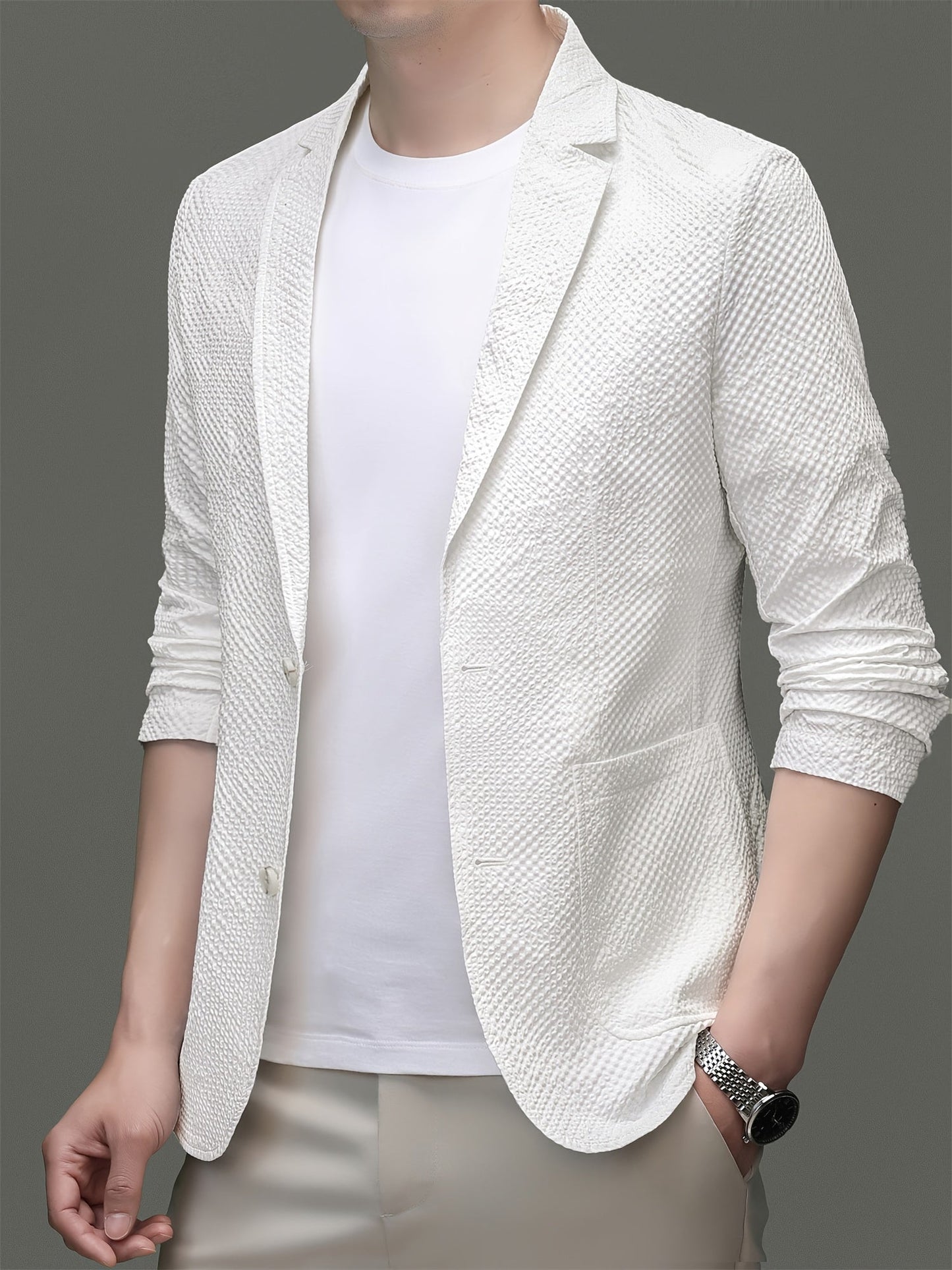 Veste blazer décontractée pour homme - Style élégant printemps/été
