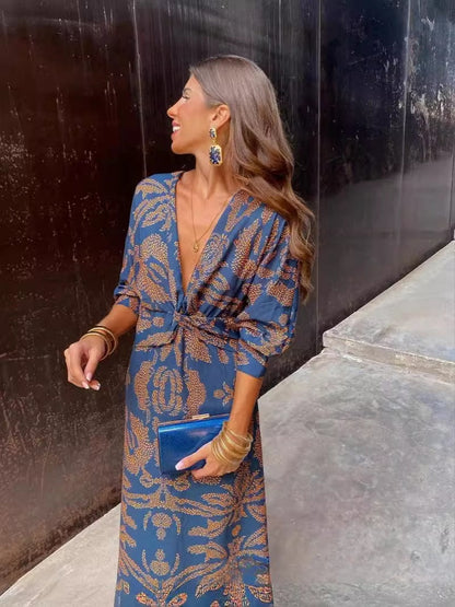 Robe Longue Élégante Femme Style Bohème Chic pour Soirée ou Travail