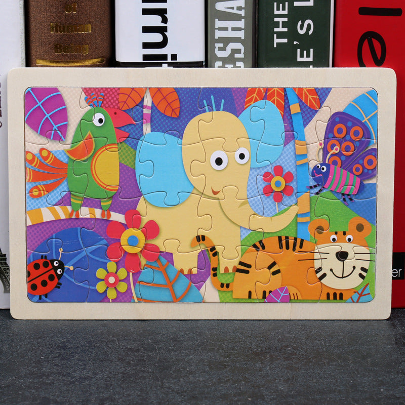 Puzzle en Bois Éducatif pour Enfants – Coffret Métal – Jeux d’Assemblage Animaux, Véhicules et Scènes de la Vie – Mixte 3 Ans+