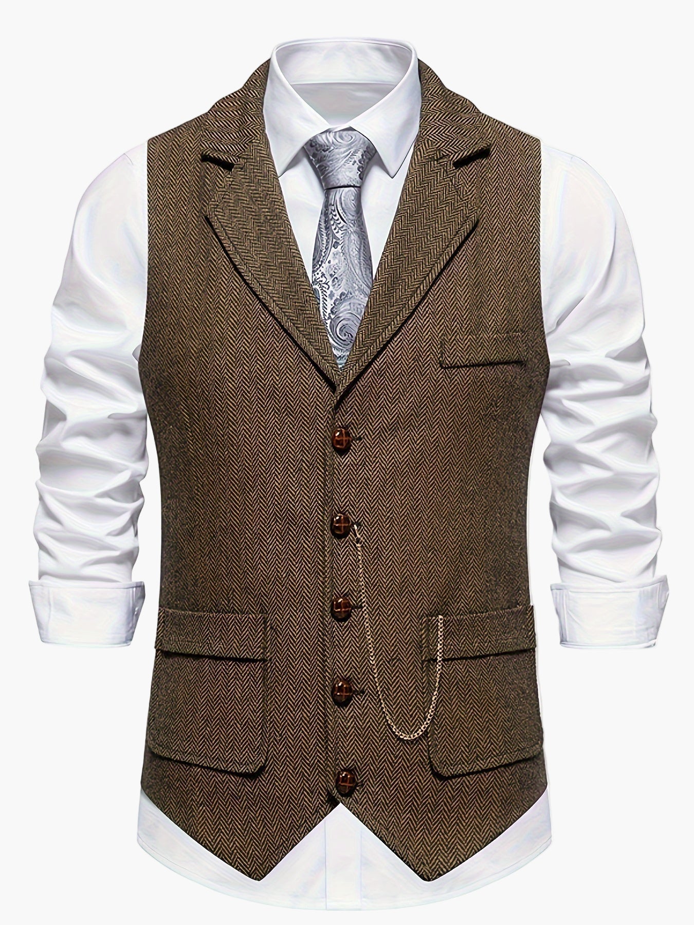 Gilet Homme Élégant Style Vintage pour Tenue Habillée ou Décontractée