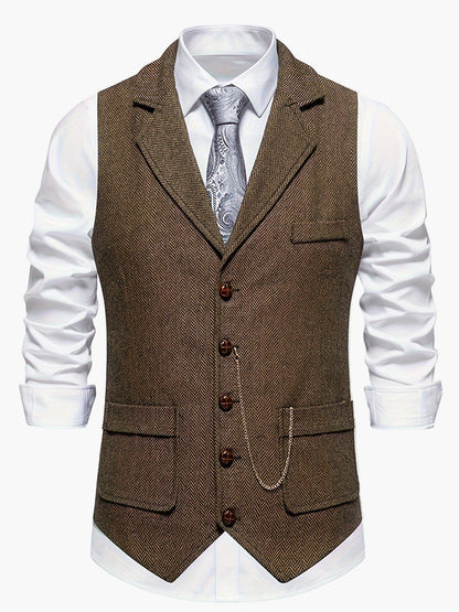 Gilet Homme Élégant Style Vintage pour Tenue Habillée ou Décontractée