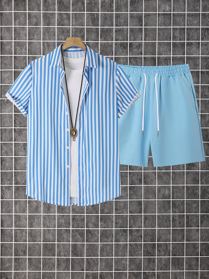 Casual heren outfit met strepen, moderne stijl, perfect voor de zomer en vakantie