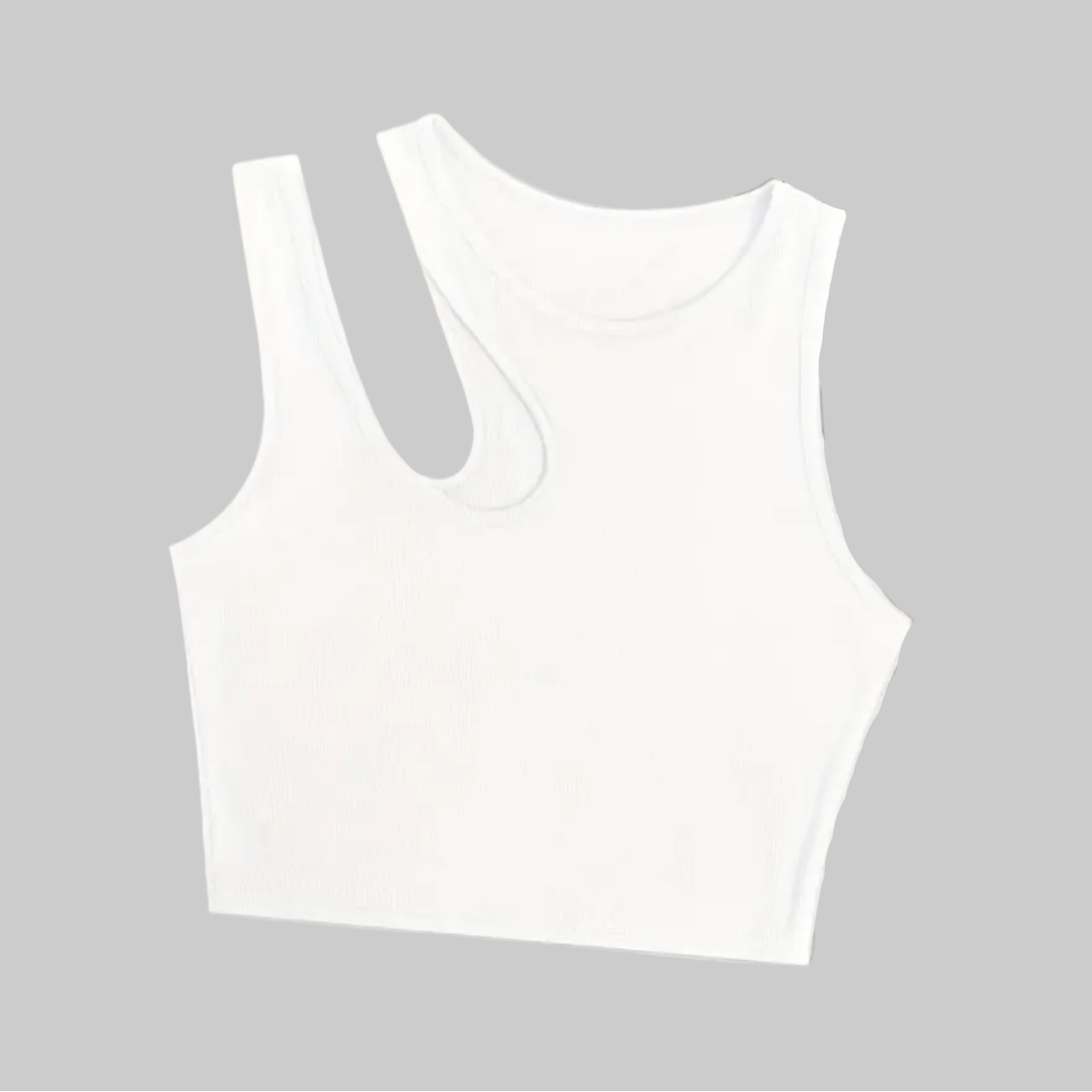 Women's trendy asymmetrical style tank top for summer - cropped fit, sexy and modern look