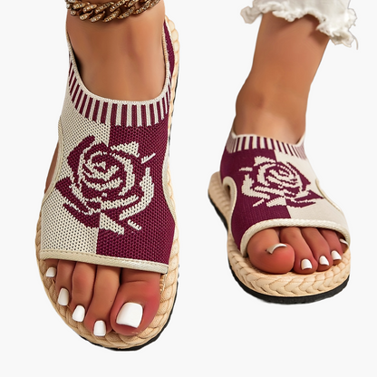 Dames casual sandalen met bloemenpatroon voor de zomer, bohemien chique stijl, dagelijks comfort